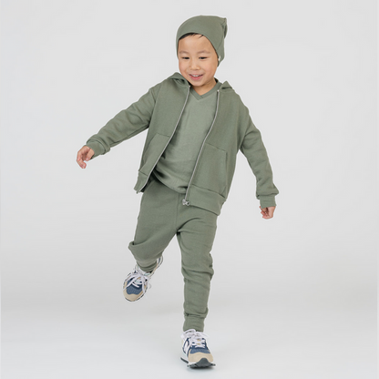 Organic Cotton Kids Hoodies - Cozy Hoodie - Baby and Toddler Hoodies Made in Canada - Thyme - mini mioche