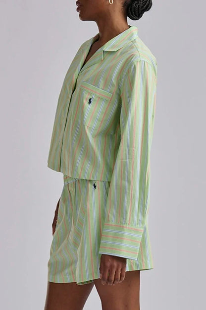 Crop Long Sleeve Short PJ Set Sleepwear Polo Ralph Lauren