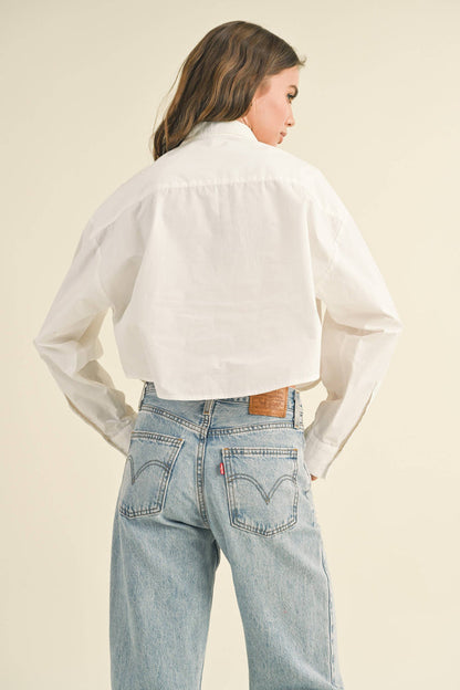 Cropped Button Down Blouse