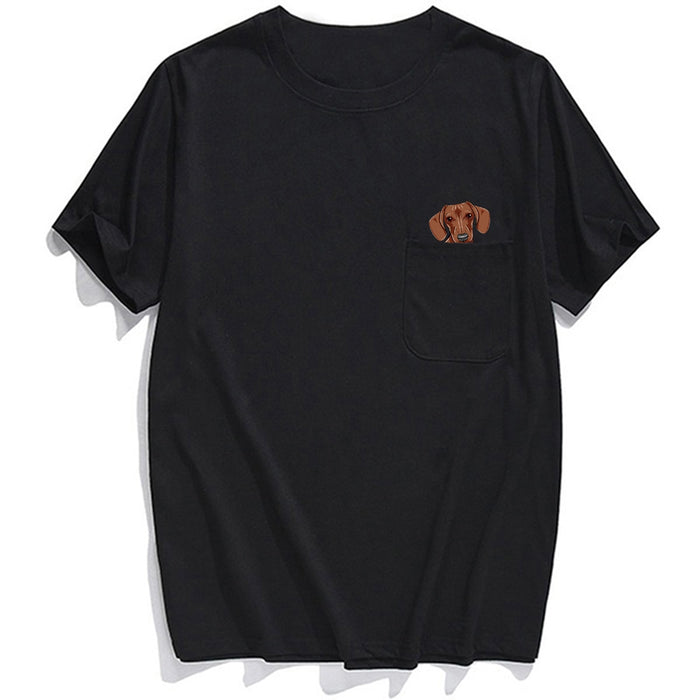 Dachshund Dog In Pocket T-Shirt