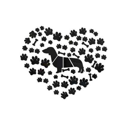 Dachshund Paws Mirror Effect Wall Stickers