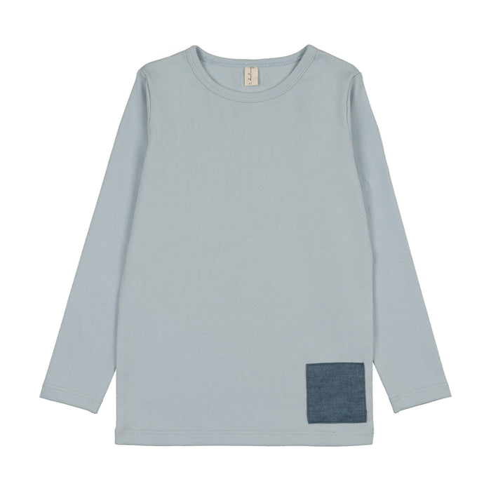 Denim Patch 3/4 Sleeve Cotton T-Shirt - Girl