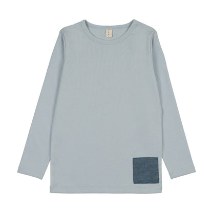 Denim Patch 3/4 Sleeve Cotton T-Shirt - Girl