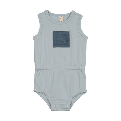Denim Patch Cotton Romper