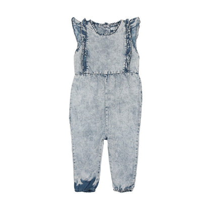Denim Tencel Girls Long Romper