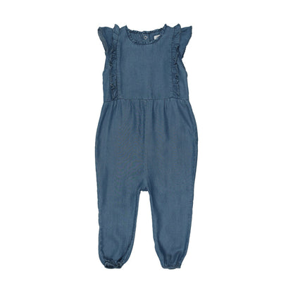 Denim Tencel Girls Long Romper