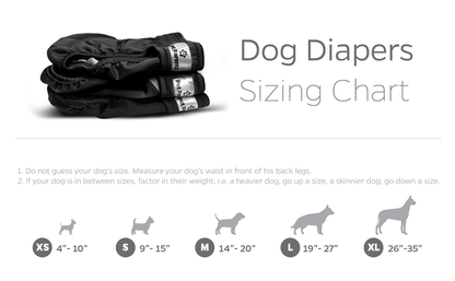 Dog diaper sizing chart