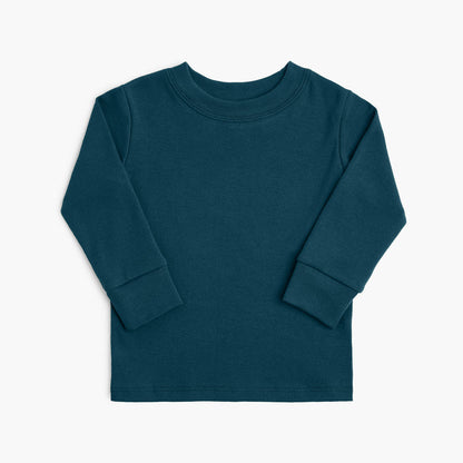 Dreamy Long Sleeve Crew - Organic Cotton Kids Shirts - Juniper - Baby and Toddler Shirts Made in Canada - mini mioche