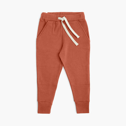 Dreamy Skinny Sweats - Organic Cotton Kids Sweatpants - Rust - Kids and Teens Sweatpants Made in Canada - mini mioche