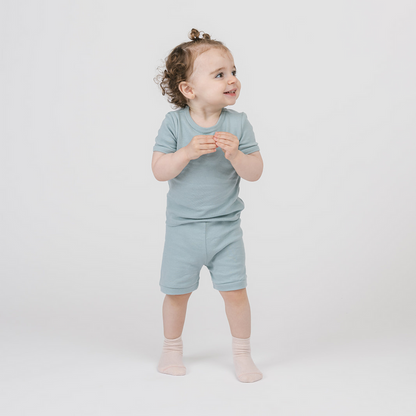 Dreamy Shortie Pajamas - Sleepers - Sky - 1/2 years - mini mioche