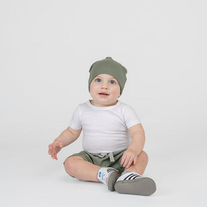 Organic Cotton Kids Beanies - Dreamy Slouchy Beanie - Hats Made in Canada - Thyme - Baby Toddler Kids - mini mioche