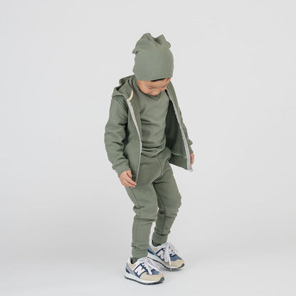 Organic Cotton Kids Beanies - Dreamy Slouchy Beanie - Hats Made in Canada - Thyme - Baby Toddler Kids - mini mioche