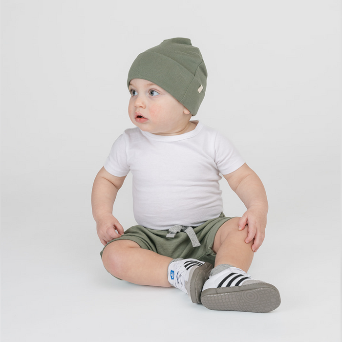 Organic Cotton Kids Beanies - Dreamy Slouchy Beanie - Hats Made in Canada - Thyme - Baby Toddler Kids - mini mioche