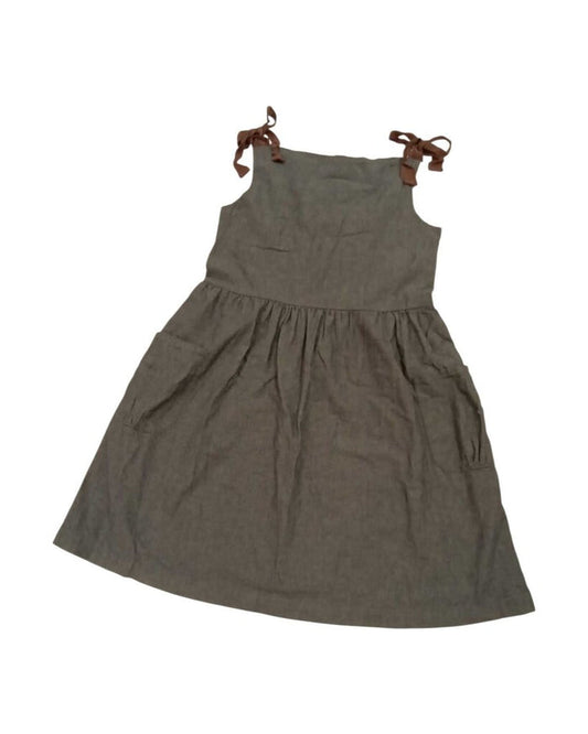 Dress: Demin look, tie straps