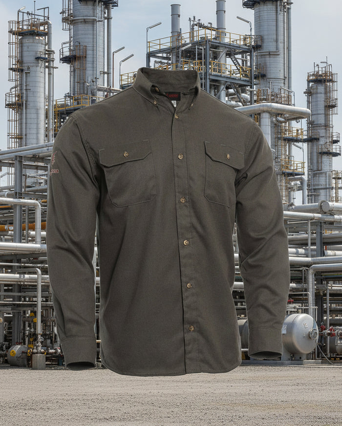 DRIFIRE Tecgen FR 5.5oz 8 CAL Grey Work Shirt TCG011502