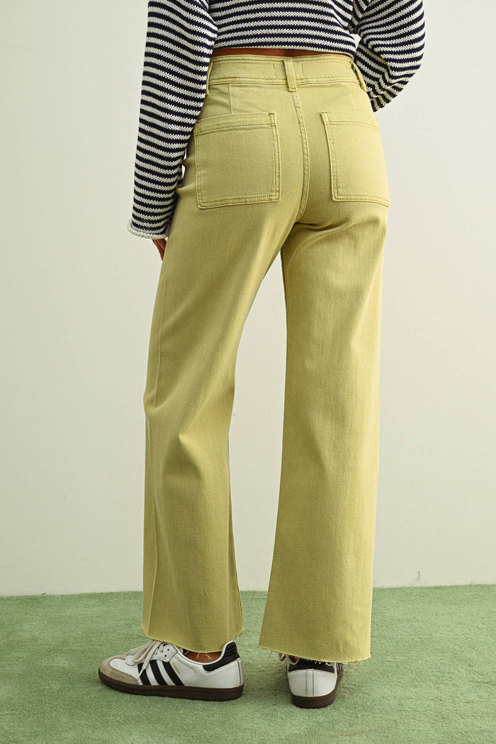 Ecru straight Wide Leg Pant