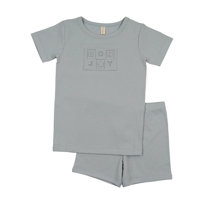 Embossed Bonjoy Short Sleeve Lounge Set