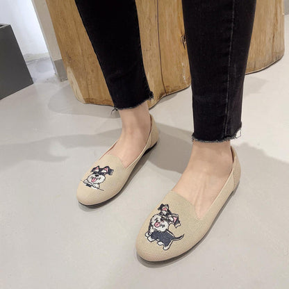 Embroidered Schnauzer Loafers