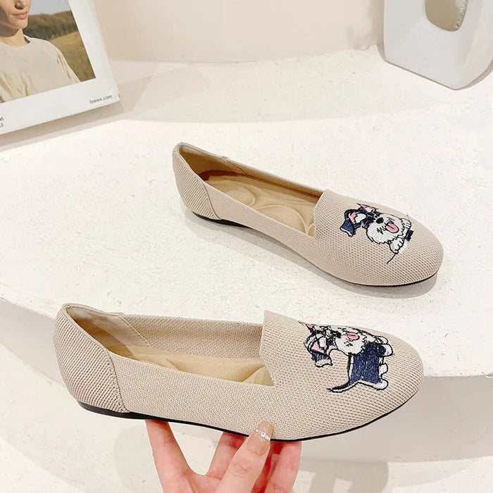 Embroidered Schnauzer Loafers
