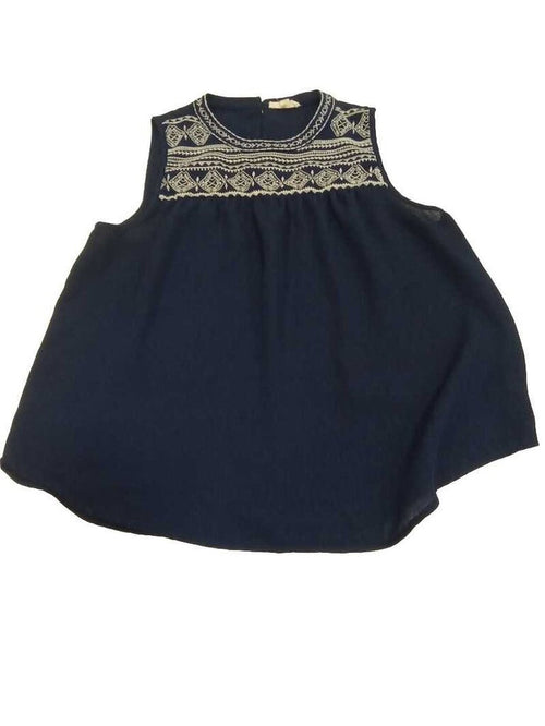 Embroidered Sleeveless Top
