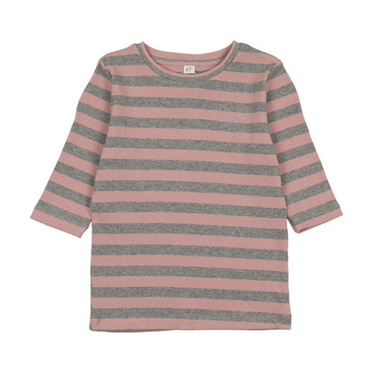 Embroidered Stripe 3/4 Sleeve T-Shirt