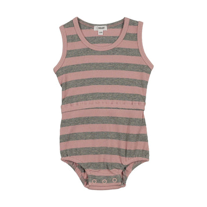 Embroidered Stripe Romper