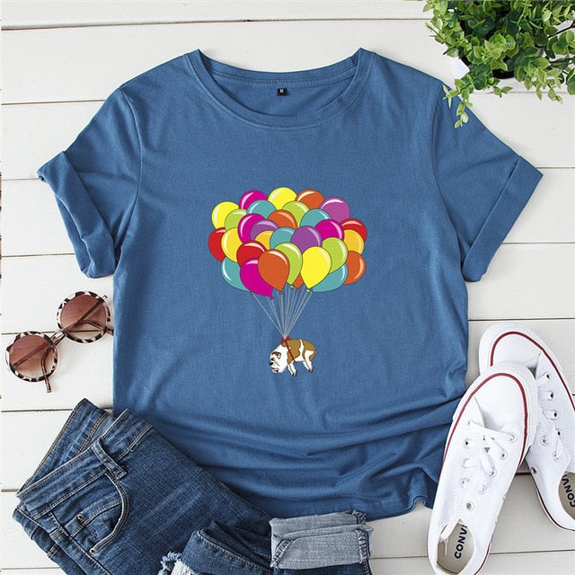 English Bulldog And Balloons T-shirt