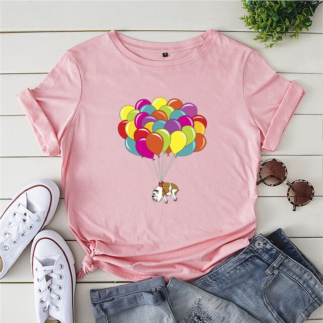 English Bulldog And Balloons T-shirt