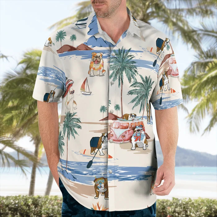English Bulldog Hawaiian Shirt