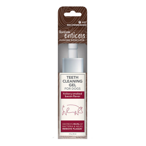 Enticers Teeth Cleaning Gel For Dogs Hickory Smoked Bacon Flavor 2oz