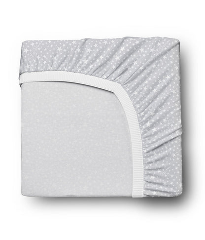 Fitted Cot/Crib Sheet Twin Pack Cotton Grey