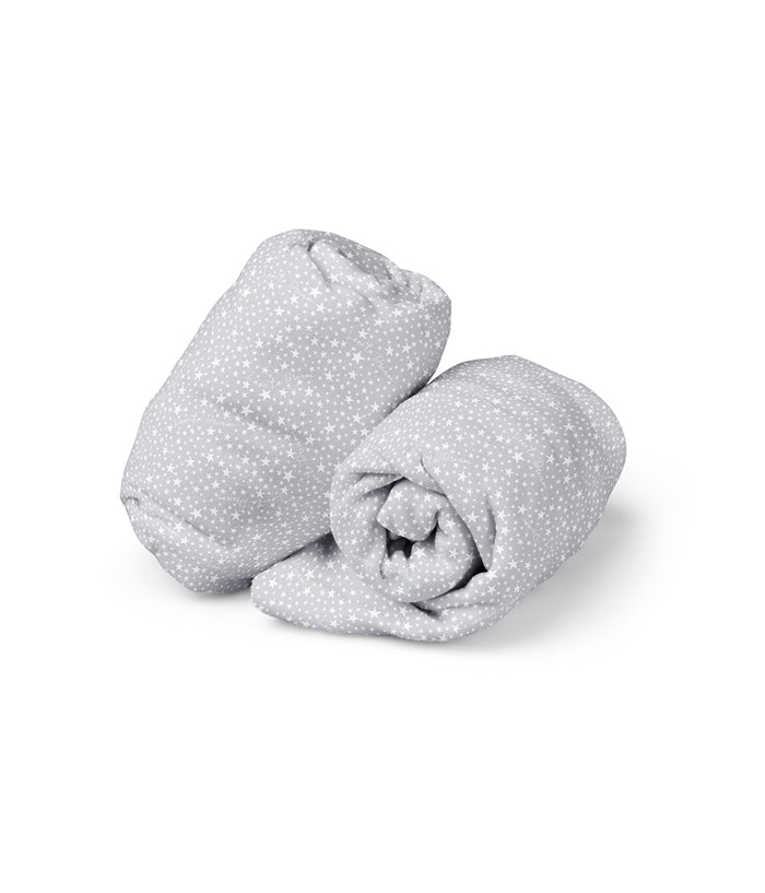 Fitted Cot/Crib Sheet Twin Pack Cotton Grey