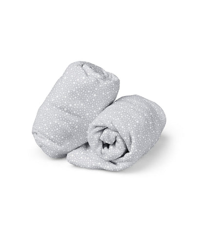 Fitted Cot/Crib Sheet Twin Pack Cotton Grey
