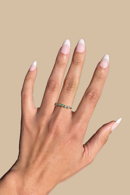Five Stone Ring Chrysoprase