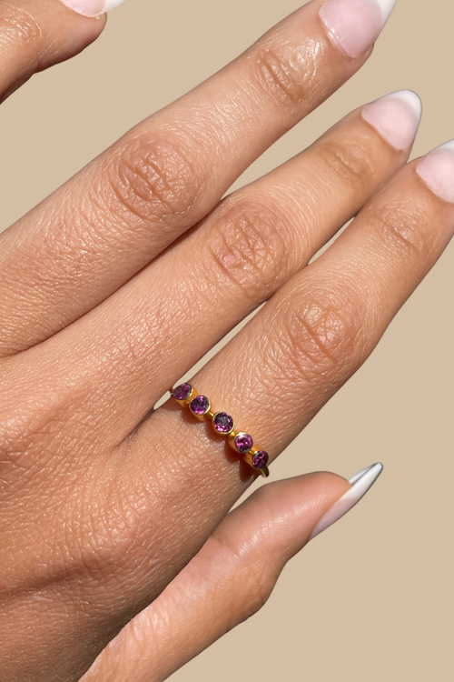 Five Stone Ring Garnet