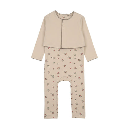Floral Romper Cardigan Set