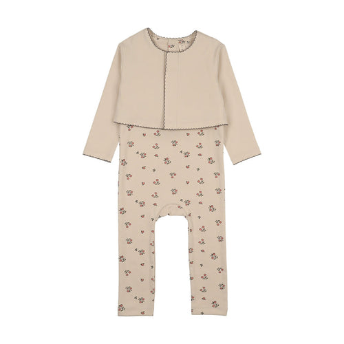 Floral Romper Cardigan Set