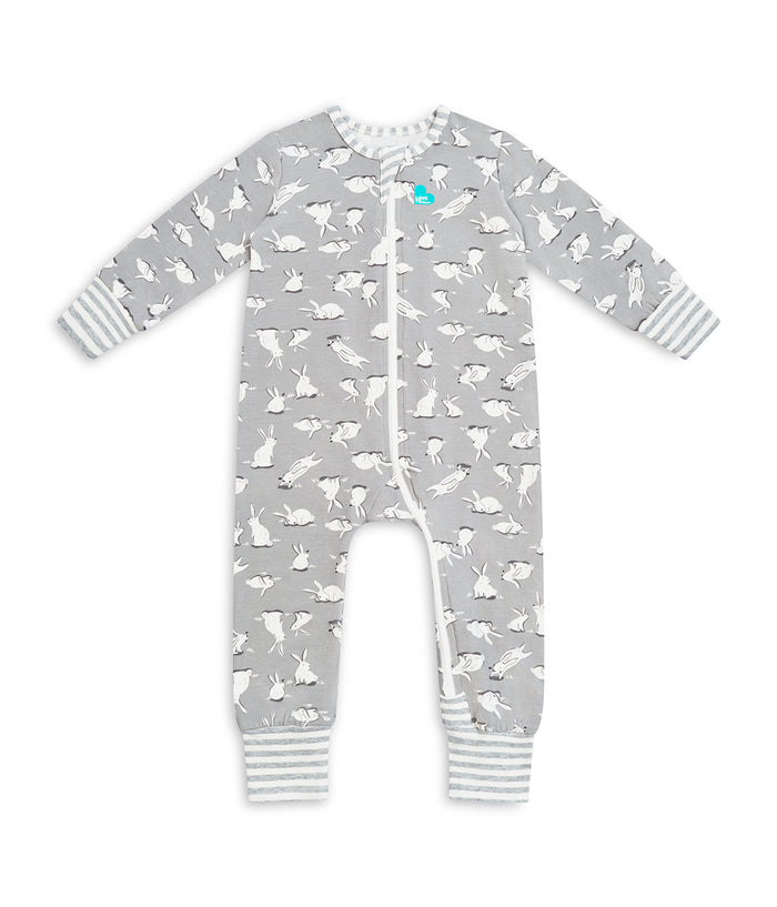 Footless Romper Cotton Grey Cottontail