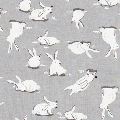 Footless Romper Cotton Grey Cottontail