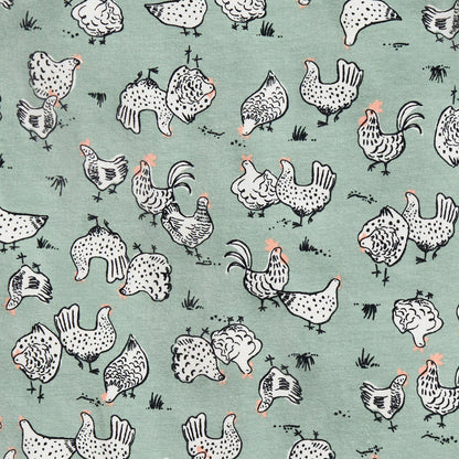 Footless Romper Cotton Olive Chicken Run