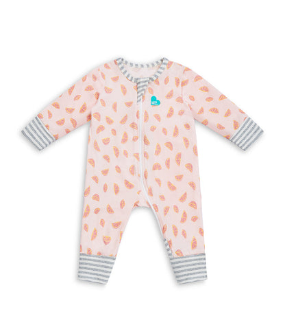 Footless Romper Cotton Pink Sliced