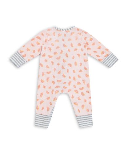 Footless Romper Cotton Pink Sliced