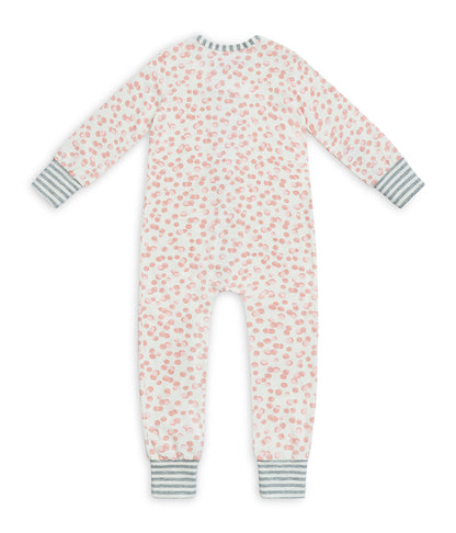 Footless Romper Cotton Rose Bubbles