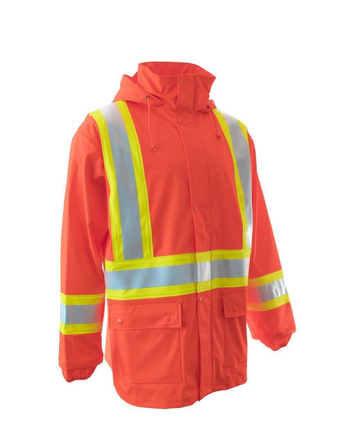 Forcefield High Visibility Orange FR Rain Jacket 023-7055