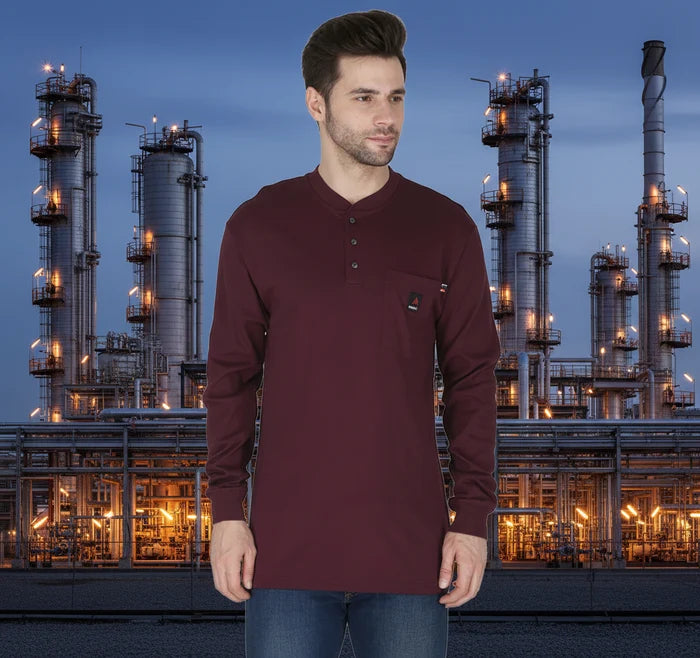 Forge FR Burgundy Henley Shirt MFHNLY-004-BURG