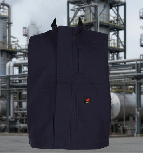 Forge Men's FR Navy Canvas Duck Vest MFRVST-001