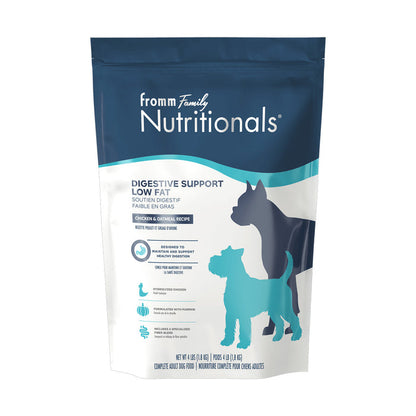 4 lb bag of Fromm Nutritionals Digestive Support Low Fat Chicken & Oatmeal Recipe.