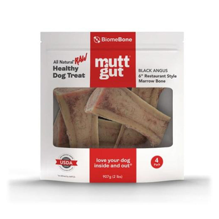 Frozen 6" Restaurant Style Split Marrow Bone 4ct for dogs