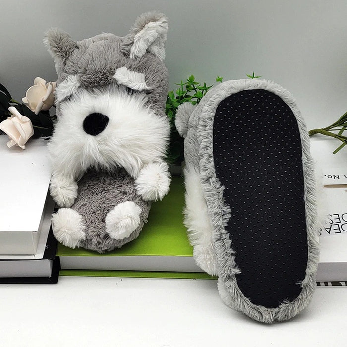Fuzzy Schnauzer Slippers