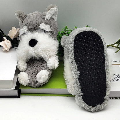 Fuzzy Schnauzer Slippers